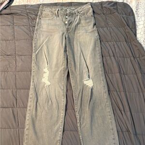 Old Navy Distressed Light Gray Women Jeans